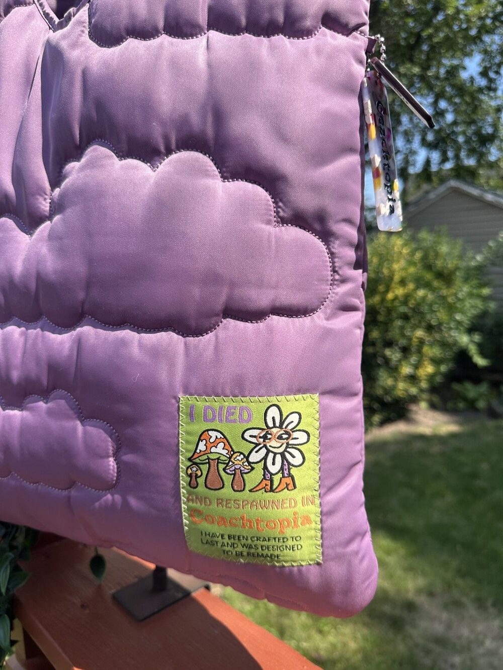 Coach Coachtopia Loop Flat Tote with Cloud Quilting Purple Violet Orchid C0668 - Picture 2 of 8